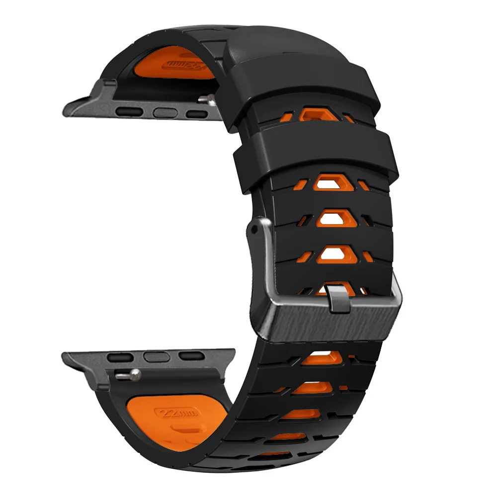 جديد سيليكون حزام ل سوار ساعة يد آبل 42 مللي متر 44 مللي متر 45 مللي متر 49 مللي متر الرياضة سوار ل iWatch سلسلة الترا 8 SE 7 6 5 4 3 معصمه