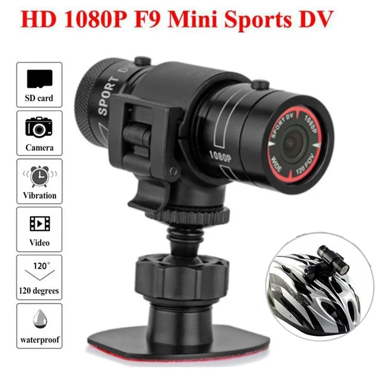 

F9 Action Camera HD 1080P Bike Motorcycle Helmet Camera Outdoor Sport DV Video DVR Audio Recorder Dash Cam For Car Bicycle