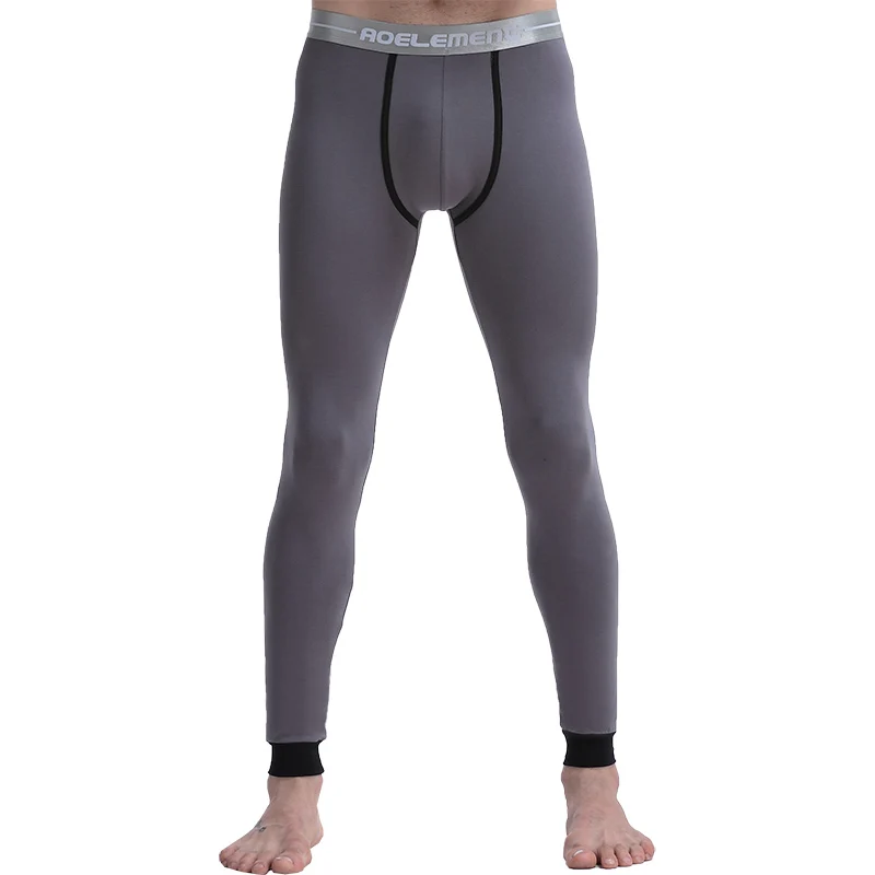 Lange Unterhosen für Herren, einteilig, dünn, eng anliegend, Unterhose, Linienhose, Thermohose, schmale Baumwoll-Wollhose, Herbst und Winter