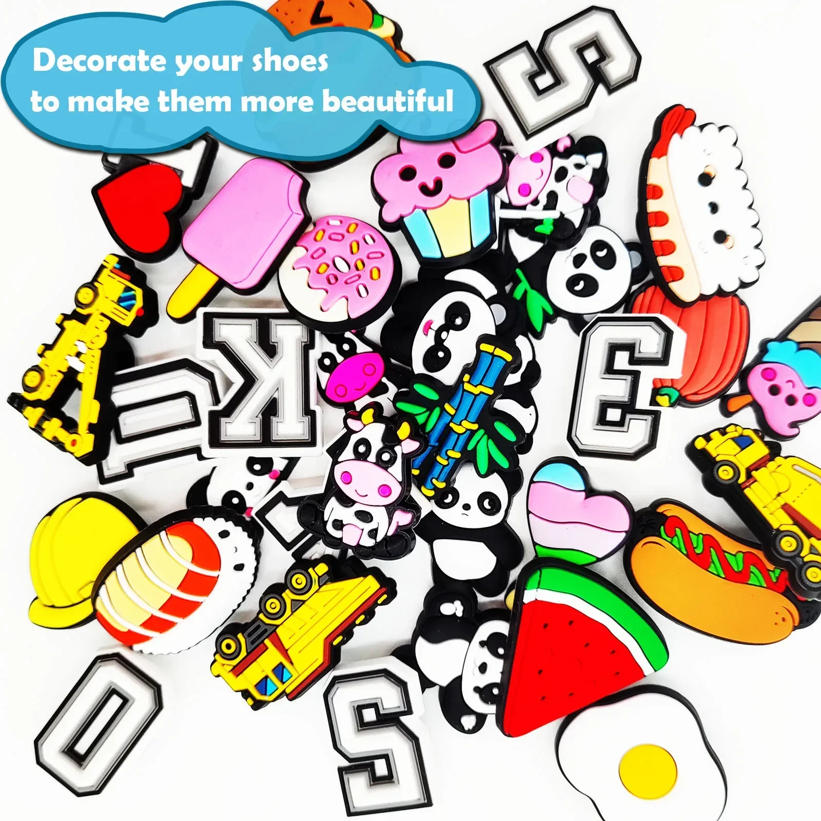 Shoe Charms For Slides Sandals, 10-200Pcs PVC Shoe Decorations Accessories For Christmas Birthday Gift Party Favor image 2