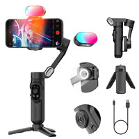 AOCHUAN XBlack Kit Smart Gimbal Stabilizer for Smartphone Light Face Tracking Inception Timelapse Foldable 3Axis Gimble forphone