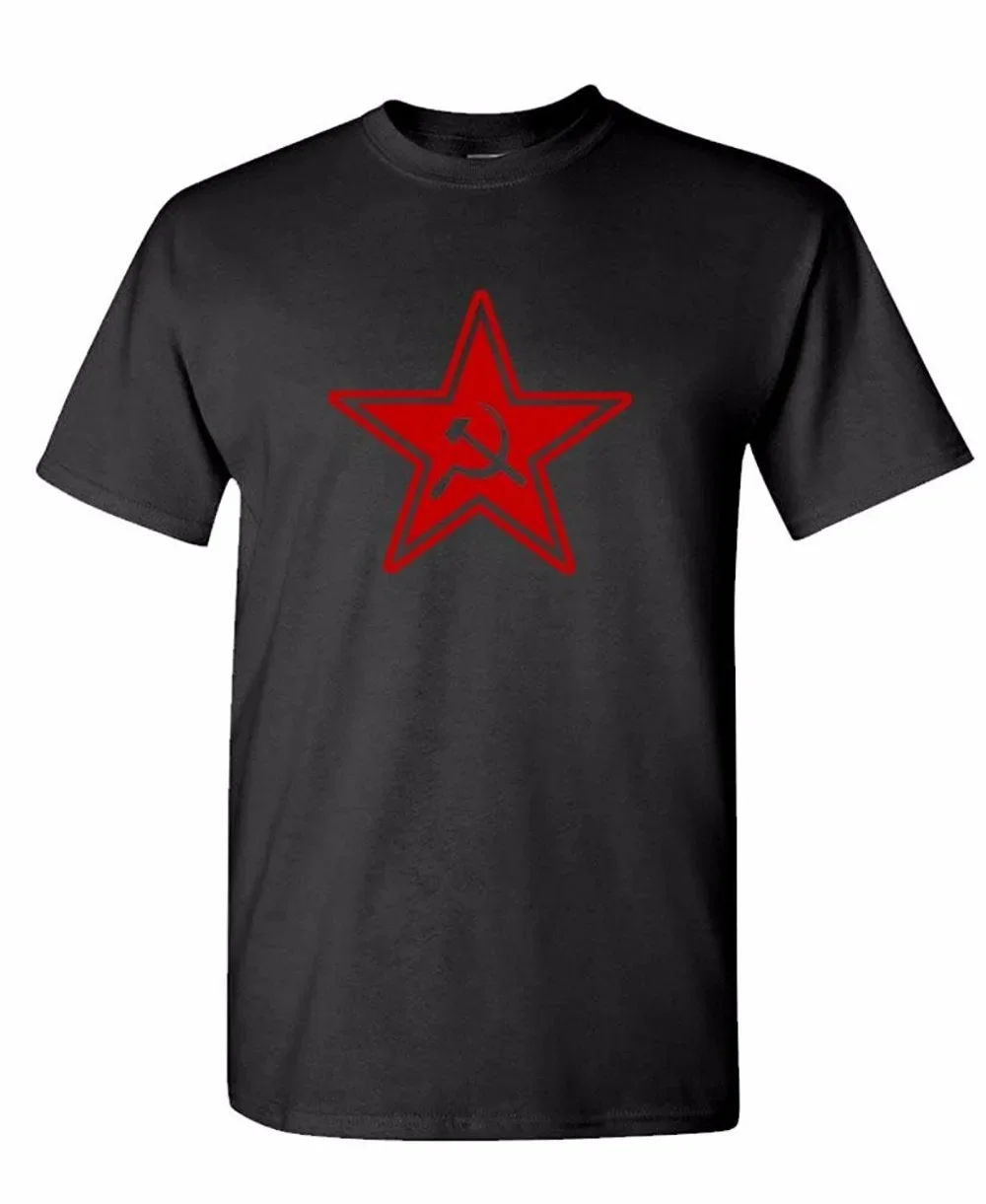 

Fashion RUSSIAN COMMUNIST STAR T-Shirt Summer Cotton O-Neck Short Sleeve Men's T Shirt New Size S-3XL