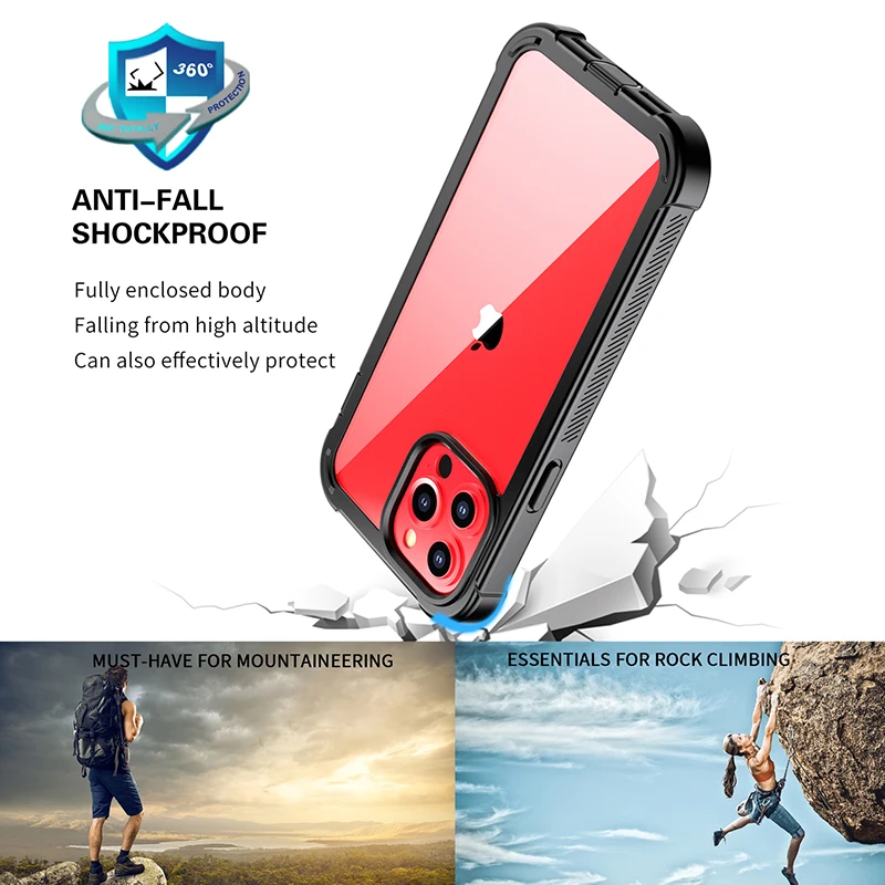 Dropshipping For iPhone 13 Pro Max 13 Mini 360 Degree Back Cover for iPhone 13 Pro Phone Protector Shockproof Rugged CASE Cover
