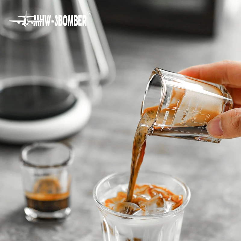 MHW-3BOMBER Espresso Measuring Cup Ounce Roasting Glass 60ML Square Thickened Graduated Concentrated Simple Barista Accessories view 3
