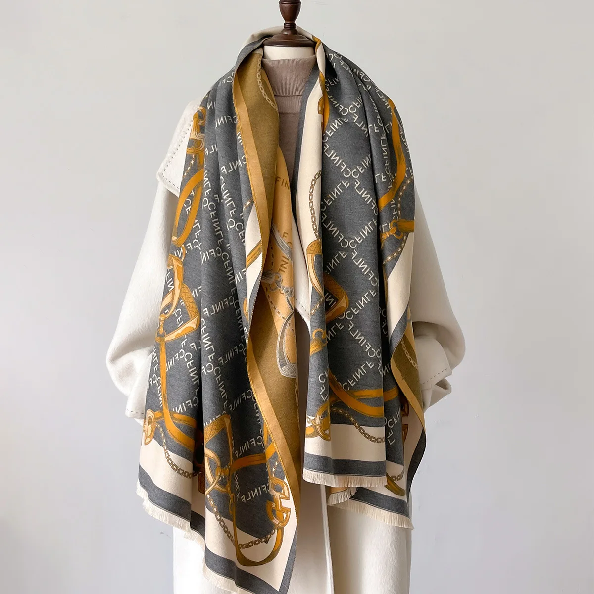 2024 Women Luxury Scarf Winter Warm Thickened Large Shawl Versatile Cashmere Scarves Fashion Wraps Bufanda Design Poncho Echarpe