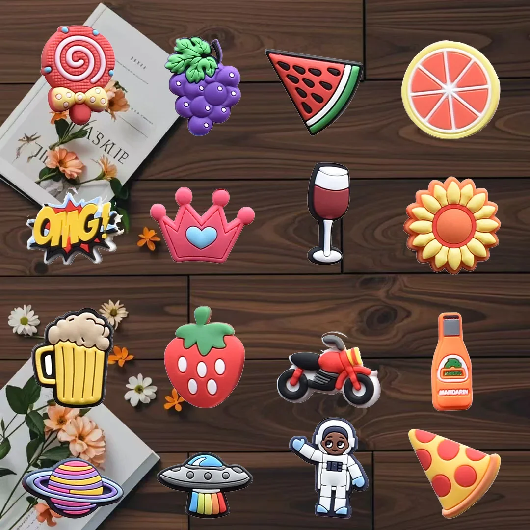 

100Pcs Bulk Shoe Charms for Crocs Accessories Fruit Exercise Shoes Charm for Croc Decorations Pins Men Jeans Woman Clogs Clips