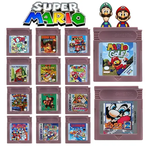Mario Series GBC 16 Bit Game Video Game Cartridge Console Card Wario Land Donkey Kong Wario Land 2 Yoshi for GBC/GBA
