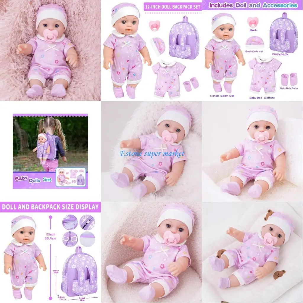 090B Life Like Baby Reborns poppenspeelgoed met bloemenrugzakdragers verzamelspeelgoed