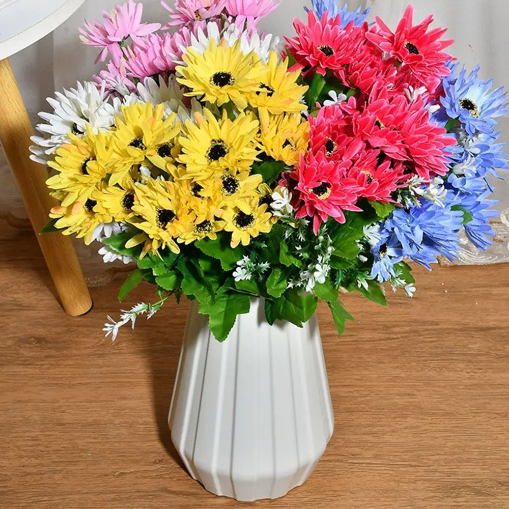 Multicolor Artificial Flowers Bunch DIY Accessories Simulation Gerbera Silk Plastic Photo Props Fake Daisy Home Decoration