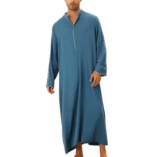 

Casual Simple Men's Long Robe irt Arab Muslim Sle Loose Fit Daily Wear Ice Sensation Lightweight Four Seasons Polyester/N...