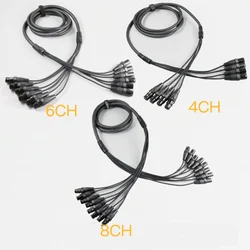 3Pin XLR DMX Cables 4ch 6ch 8 Channel Stage Lighting Audio Signal Cable Multi Channels Male Female Connector Mixer To Microphone