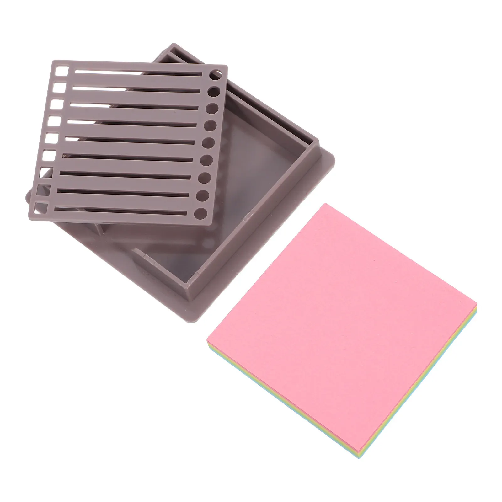 

Memo Pad Organizer Desk Holder for Notepads with Stencil Template Line Grid Checkboxes Retro Office School Desktop