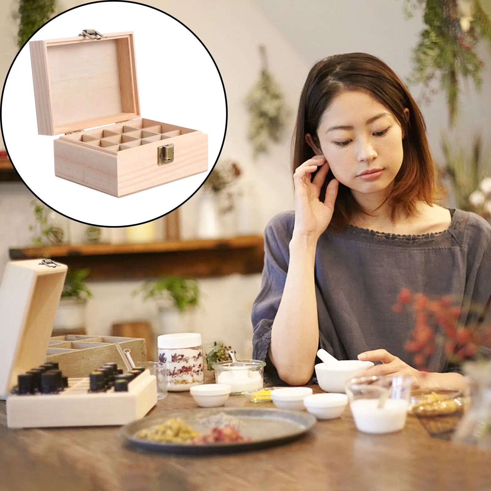 

Wood 12 Storage Box Essential Oil Bottle Holder Case Essential Oil ganizer for Bottles ganizer Travel Craftsmanship