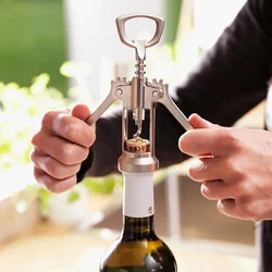 Wine Opener Stainless Steel Red Wine Opener Wing Type Metal Sommeliers Corkscrew Bottle Openers Wine Cork Remover Bar Tool