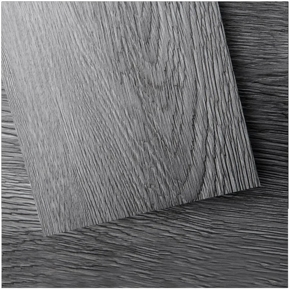 Peel and Stick Floor Tile Vinyl Wood Plank 36-Pack 54 Sq.Ft, Deep Gray, Rigid Surface Hard Core Easy DIY Self-Adhesive Flooring