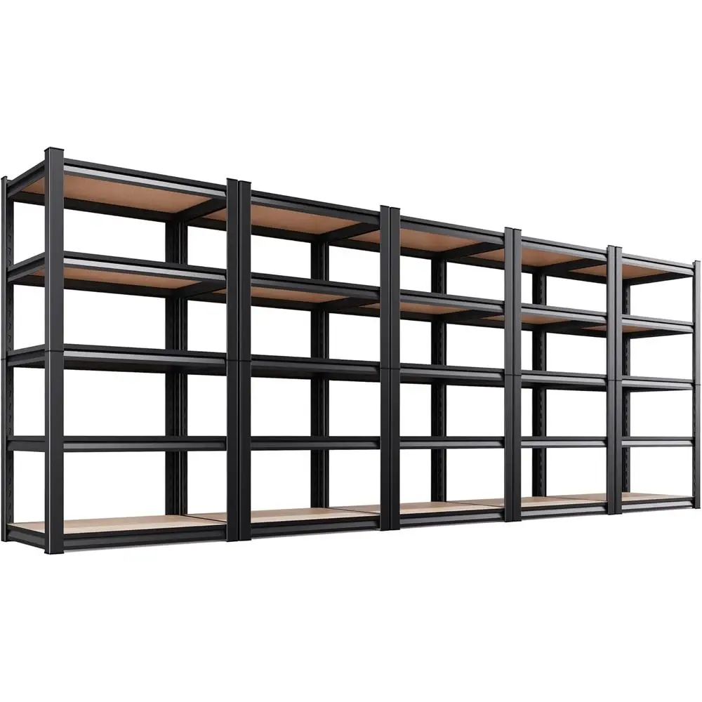 

5-ярусный металлический стеллаж для хранения, регулируемый гаражный стеллаж, 31.5Ш x 13.8Г x 71.2В, черный