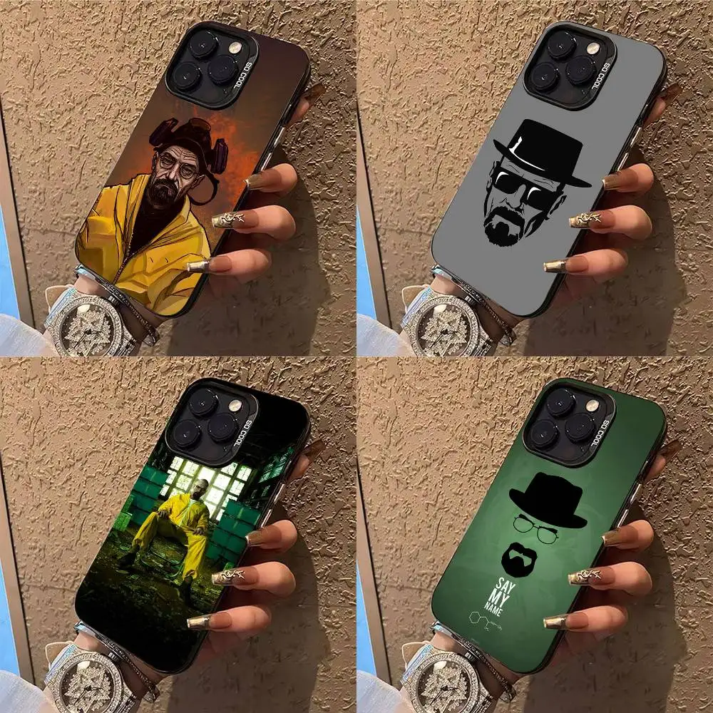 

B-Breaking Bad H-Heisenberg Phone Case For iPhone 17,16,15,14,13,12,X,8,Pro,Max,Plus,E,SE4,Air,Mini IMD Matte Black