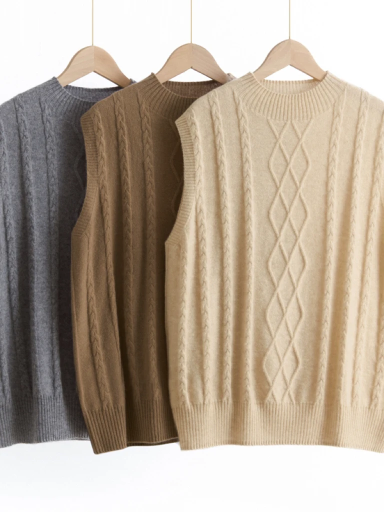 

Свободный свитер в стиле ретро, женский круглый вязаный свободный жилет Ne Svel, теплый термобелье, дизайн с ромбовидным узором