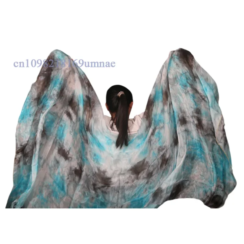 Women Light Hand Thrown Scarf Shawl Gradient Silk Veil Dance Performance Belly dance Scarf Silk Veils Belly Dance veil Shawls
