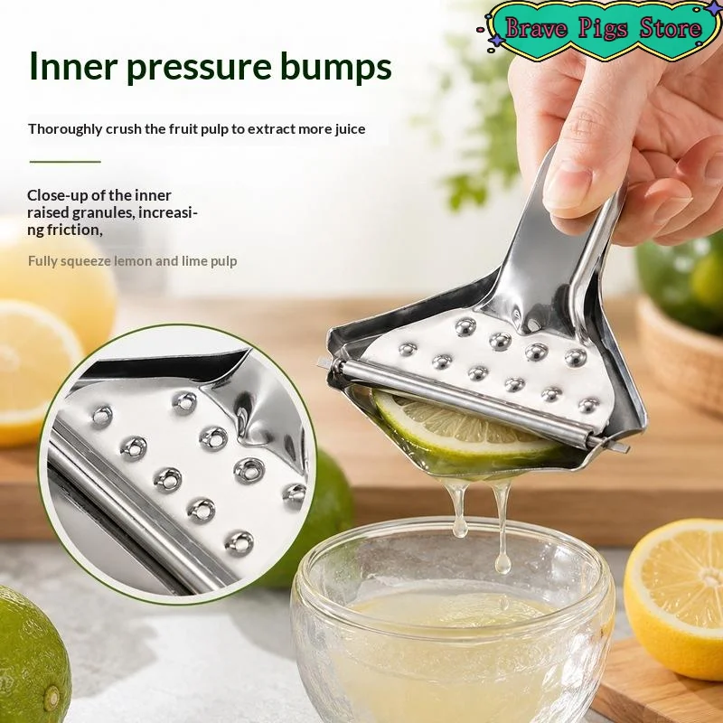 [HM]Easy To Use Hand Press Stainless Steel Lemon Tongs Silver Manual Juicer Lemon Squeezer Clip Rustproof Citrus Presser Grape