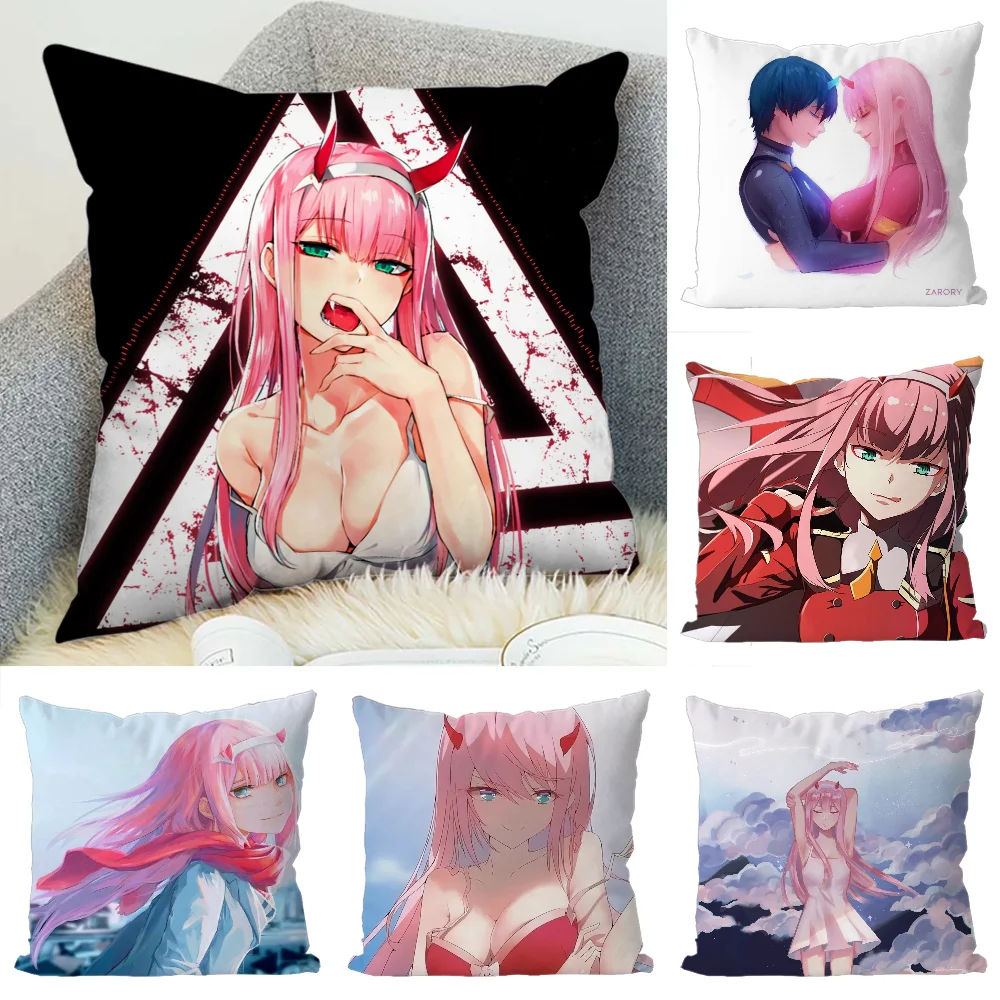 

Darling in the FranXX Luxury Pillow Covers Double-sided For Car Pillows 45x45 Cushions Cover Home and Decoration Sofa Pillowcase