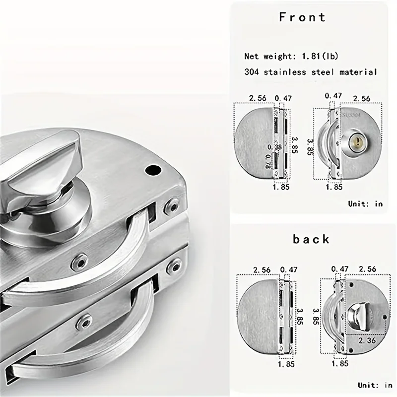 1/2PCS New Glass Display Cabinet/Showcase Locks Zinc Alloy Double Door No Need Drilling Easy To Install Home Tool With 3 Keys