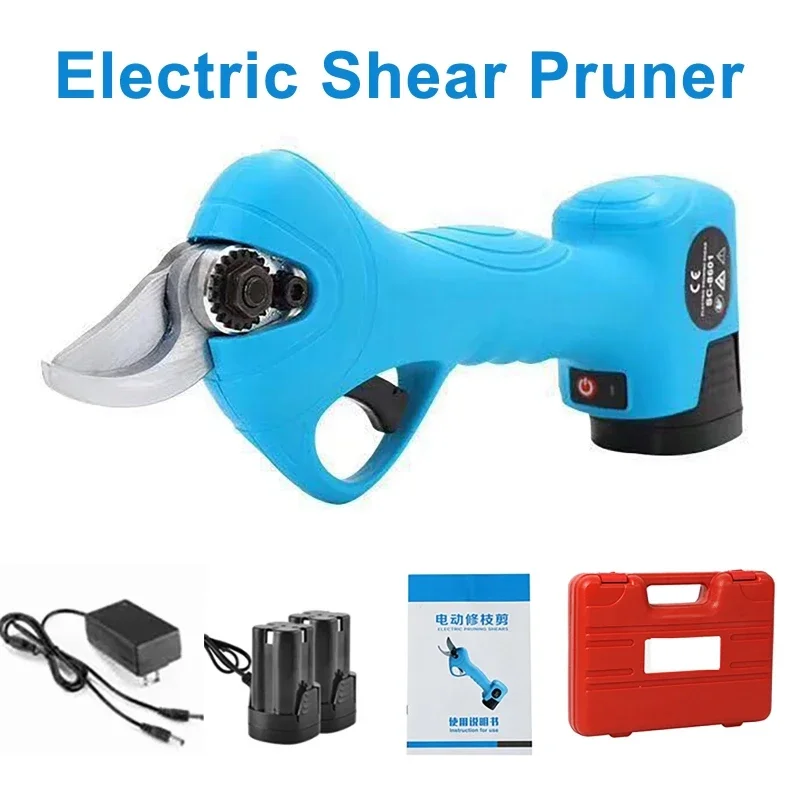 Tesoura elétrica de corte de 25mm, podador com bateria de 16.8v, tesoura de jardim eficiente, poda de bonsai, cortador de galhos de árvores, sem escova