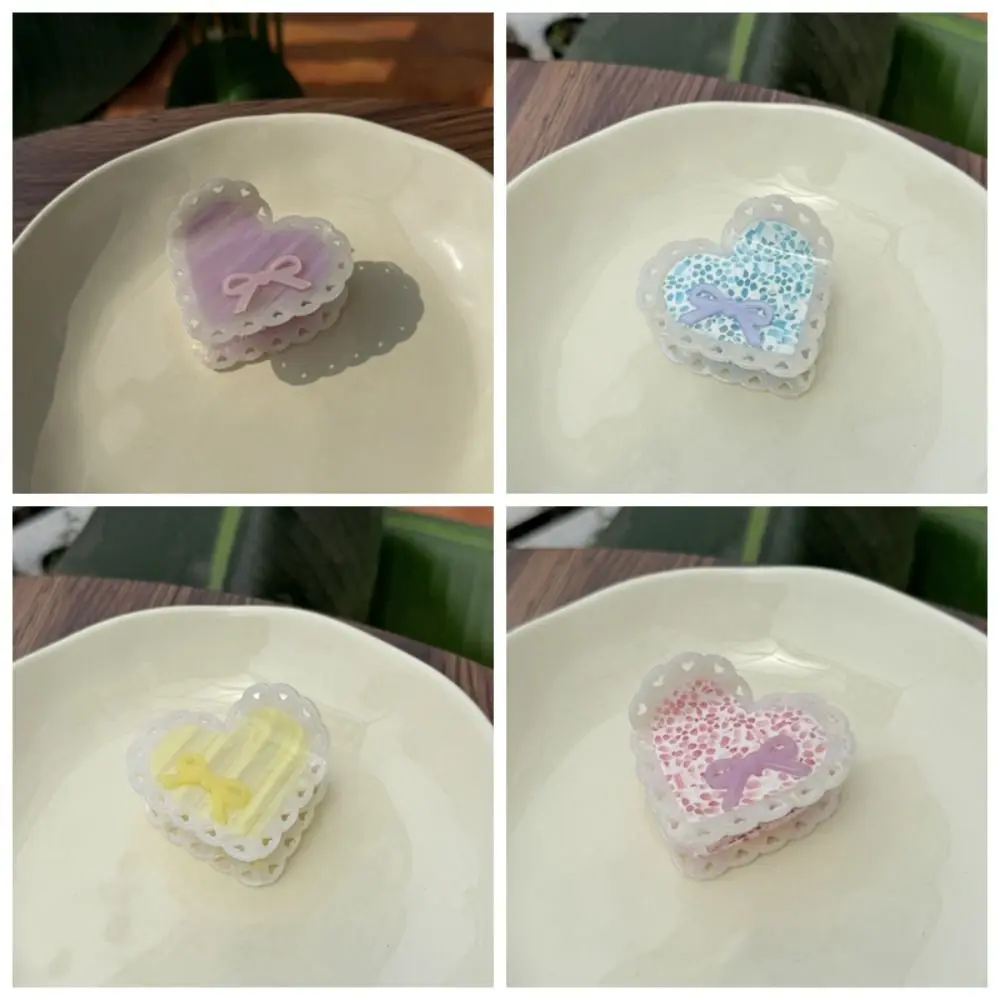 

Заколка для волос Элегантная заколка в форме сердца в виде акулы Корейский стиль Выдалбливают коготь для волос с уксусной кислотой Водонепроницаемая полосатая заколка для волос с бантом на каждый день