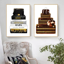 Fashion Bag Illustration Canvas Prints And Posters Modern Magazine Books Art Painting Wall Pictures Living Room Home Decoration