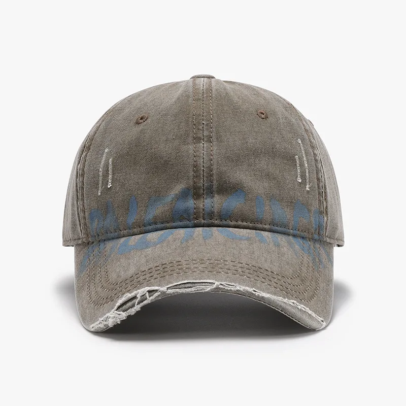 Hip hop Letters Soft Top Men Large Size hole Baseball Cap Women\'s Outdoor Travel All-Matching Breathable Personality Peaked Cap