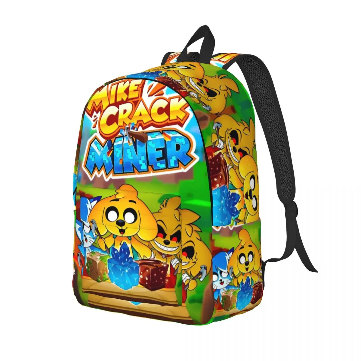 حقيبة ظهر Kawaill MIKECRACKED MINER للرجال والنساء، حقيبة ظهر أنيقة للكلاب والطلاب، حقيبة نهارية للكلية من القماش هدية