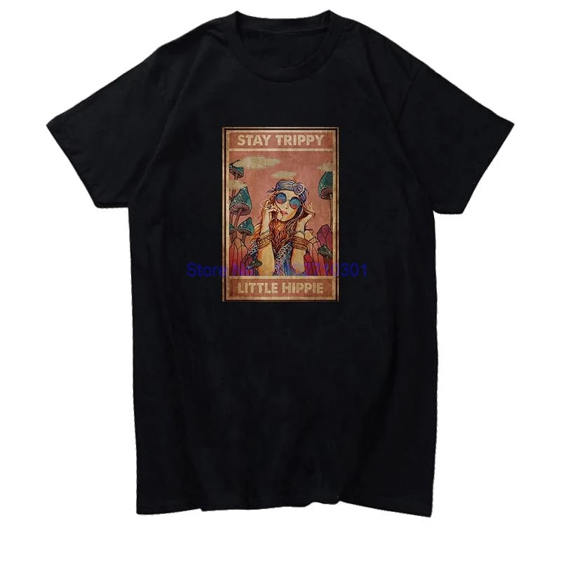 

Stay Trippy Little Hippie Crystal Fungus Magic Psilocybin Грибы Графические футболки Хлопковая футболка с короткими рукавами Мужская футболка с принтом
