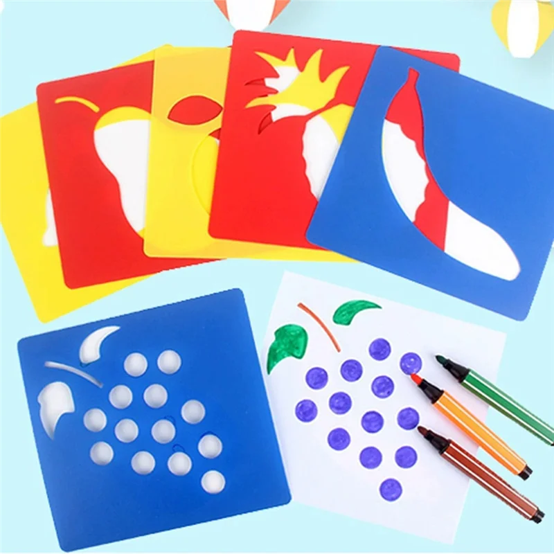 AT02-108PCS Spring Drawing Stencils For Kids Sidewalk Chalk Stencils Painting Outside Large For Kids Toddlers Preschool