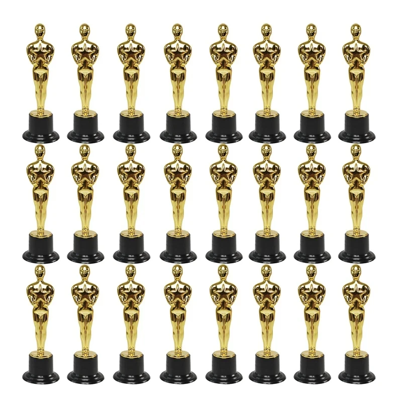 

1-24PCS Model Oscar Statue Outdoor Toy Mini Trophy Children's Award Gift Reusable Baking Decoration Accessories Prop Toy Gift