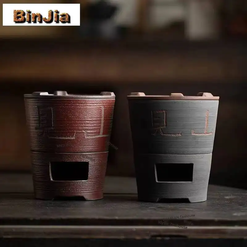 Estufa de carbón retro de cerámica rústica, horno de arcilla japonés para hervir agua, calentador de carbón para tetera, estufa de té para ceremonia del té