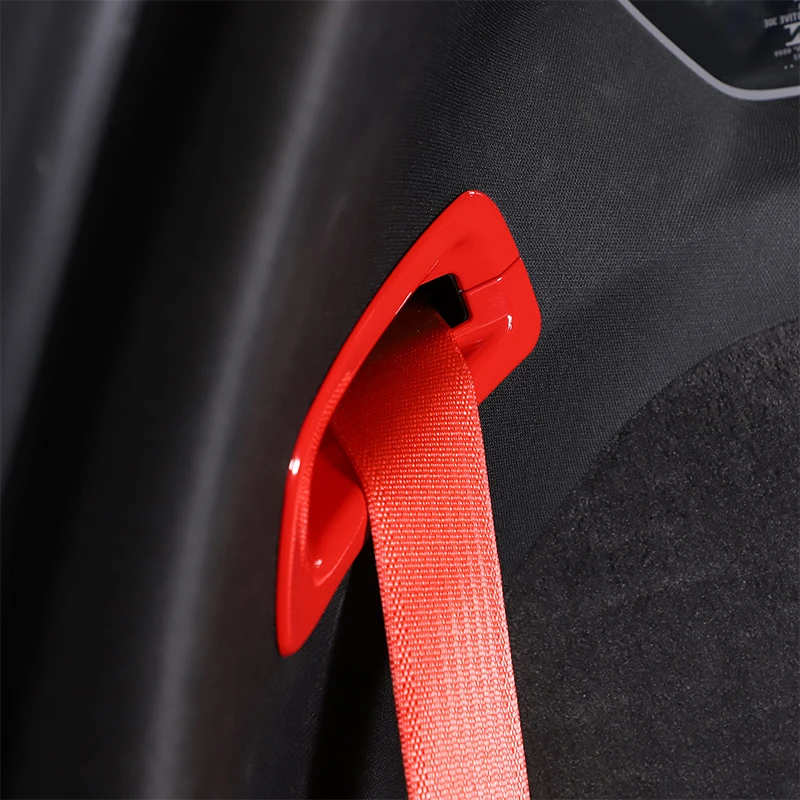 ABS Red For Chevrolet Corvette C8 Z51 Z06 2020-2023 Car Safety Belt Seat Decorative Cover Sticker Frame Trim Car Accessories