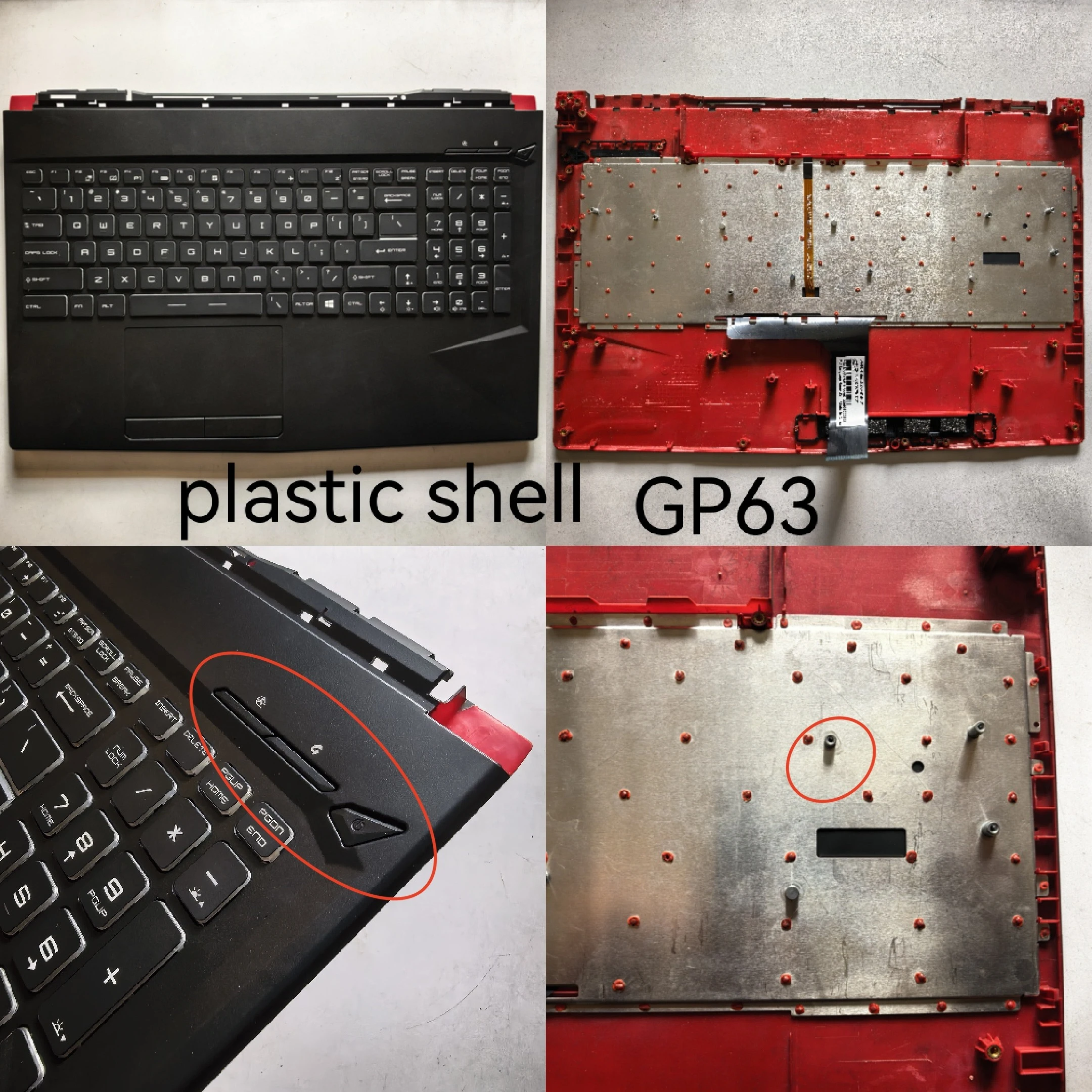 

Backlit New laptop upper case cover palmrest with keyboard for MSI GP63