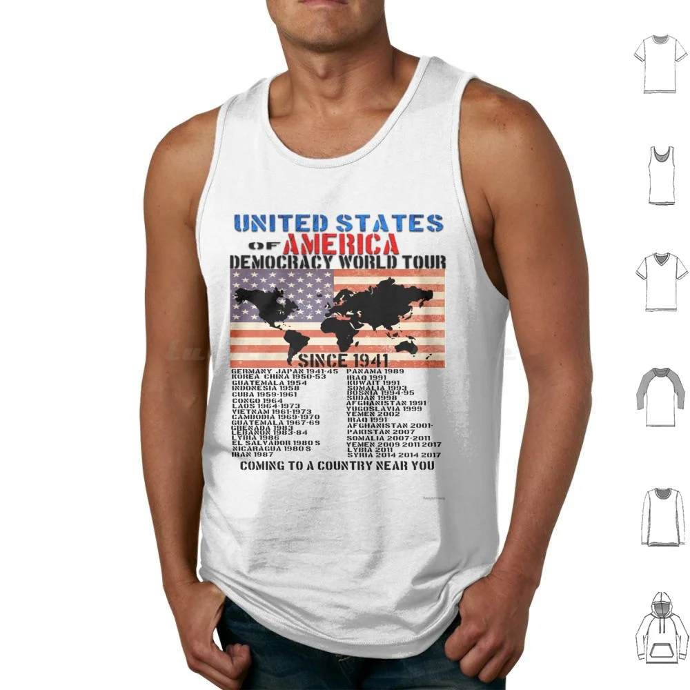 United States Of America Tour Flag Domination Tank Tops Vest Sleeveless United States Of America Tour Flag World Domination
