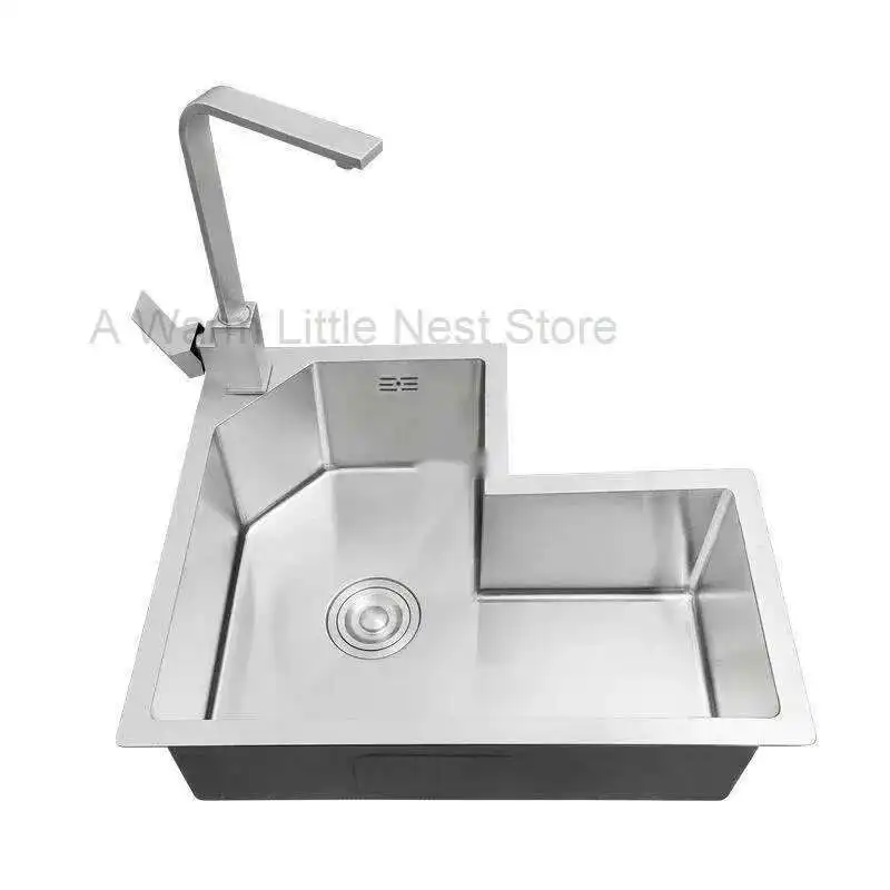 

Corner Single Slot Designer Special-shaped Kitchen Sinks Stainless Steel Sink Household Washbasin Creative Kitchen Accessories Y