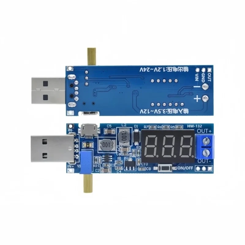 1PCS Boost Buck Converter USB Step UP / Down Power Supply Module DC-DC 5V to 3.3V / 12V Adjustable Output DC 1.2V-24V