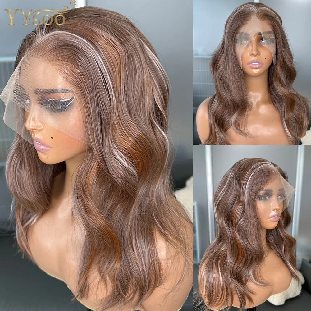 

Short Highlights Body Wave 13X6 Futura Synthetic Lace Front Wigs For Black Women Glueless Natural Hairline Heat Resistant Wig