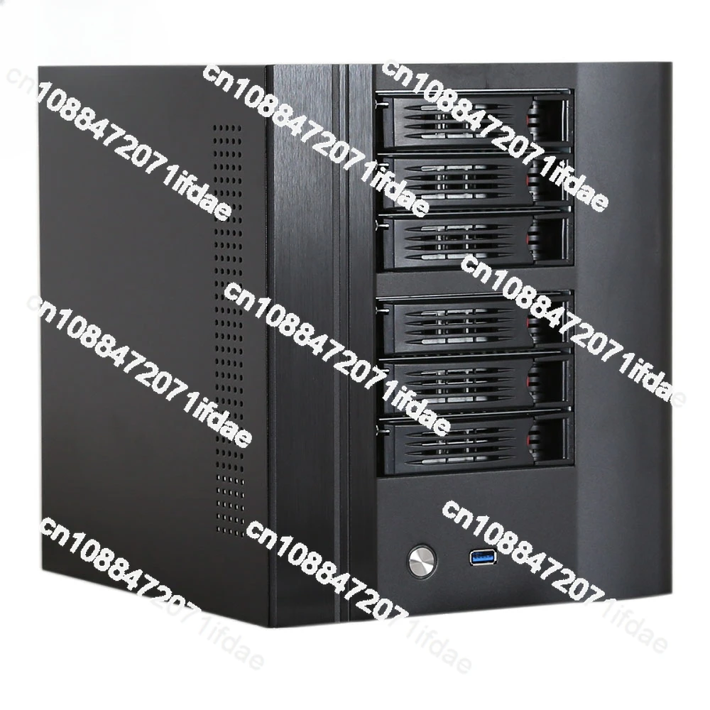 

NAS chassis 6-disk black group glow 1.2 steel plate aluminum alloy panel hot swappable storage chassis storage chassis