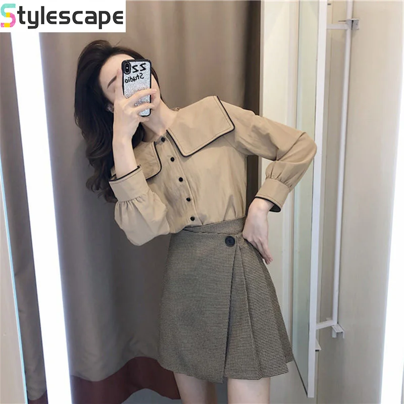 

French Retro College Style Suit Skirt for Women's Spring and Autumn 2024 New Temperament Two-piece Set,stature Set Short Sets