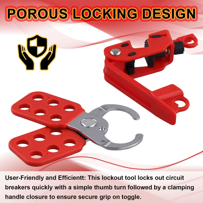 Circuit Breaker Lockout, Tagout Breaker Box Lock For Standard Single And Double Toggles,1Inch Jaw Steel Lockout Hasp