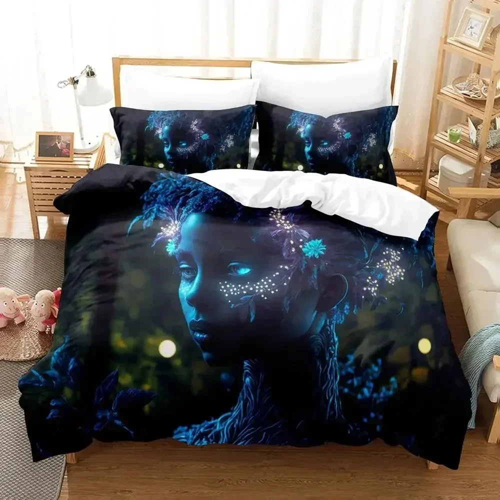 

3D Mother earth blacklight Printed Bed Set Duvet Cover Pillowcase Bedding Set Bed Linen Sheet Quilt Cover Full Queen King Size