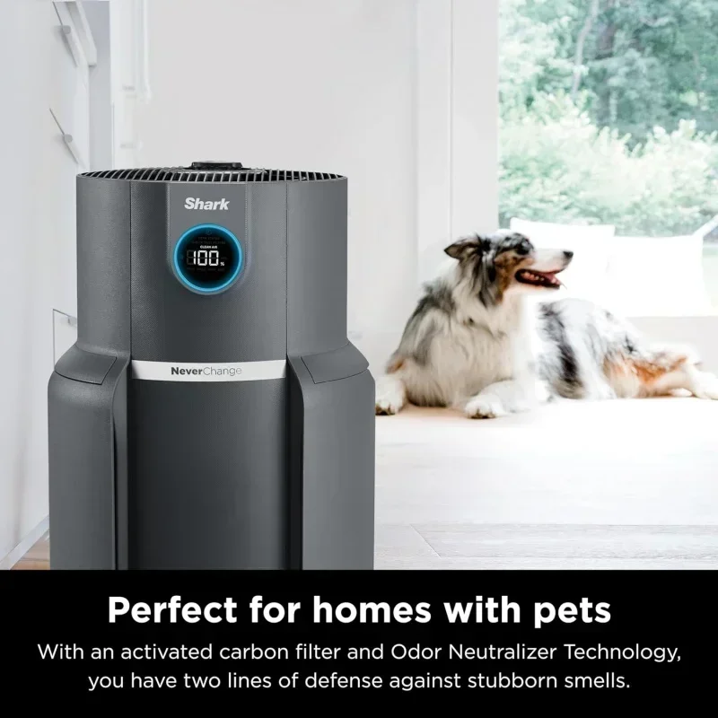 DD2Shark HP301 NeverChange Air Purifier,Whole Home,1300 sq.ft.,Odor Neutralizer Technology,captures 99.98% of particles,dust,sme