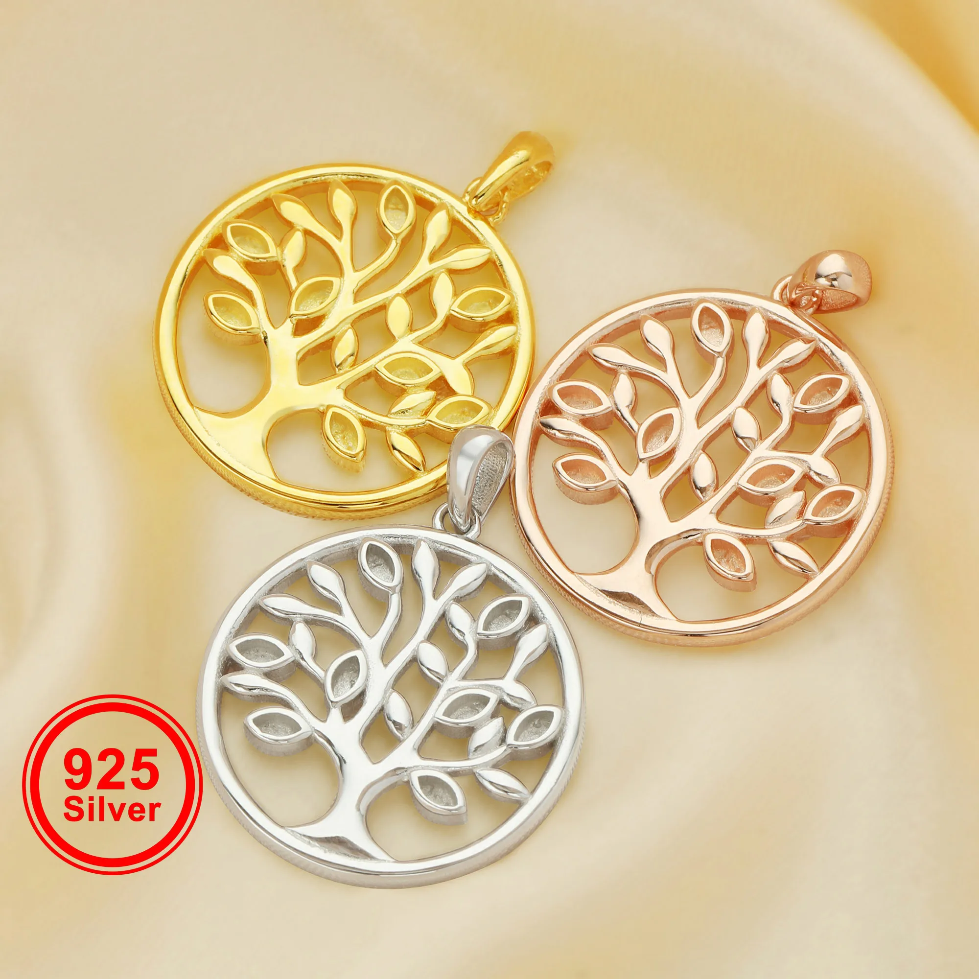 

20MM Keepsake Breast Milk Resin Marquise Pendant Bezel Settings,Tree of Life Pendant,Solid 925 Sterling Silver Charm 1431169