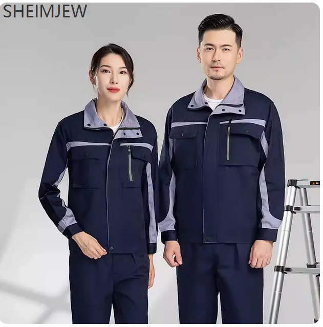 Unisex Autumn Winter Work Clothes Thickened And Wear-resistant Labor Protection Suit Auto Repair And Decoration Welding Work Set