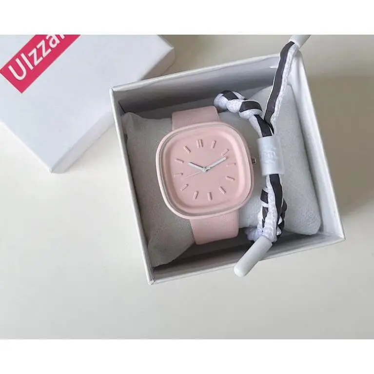 Foreign trade popular macaron color square atmospheric men's and women's watches sports leisure watches