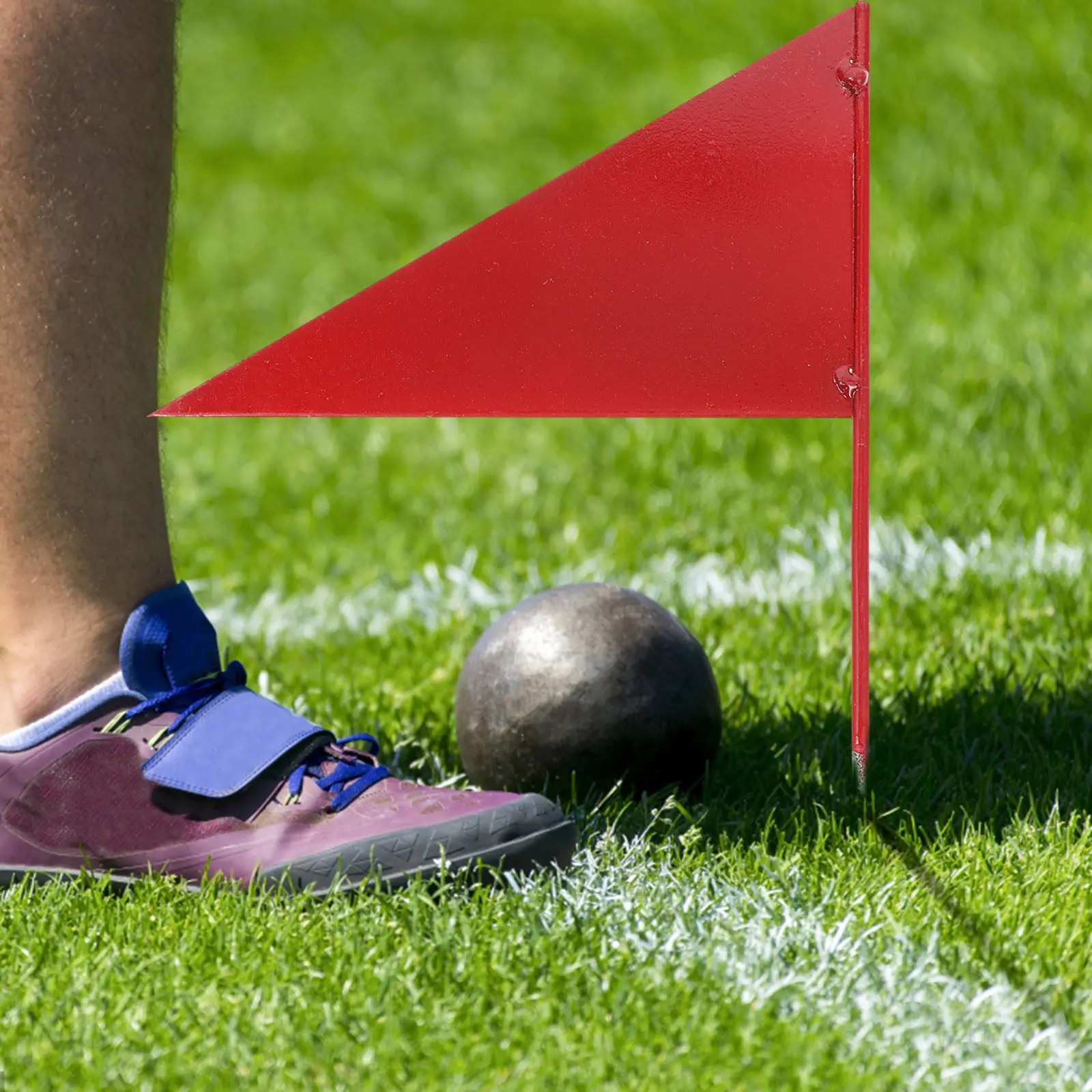 

Набор из 4 железных треугольных маркеров-флагов для метания шестометровой палки и прыжков в длину, для занятий спортом на открытом воздухе и в школе, яркие однотонные, легко устанавливаемые